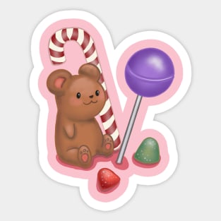 Cute Candy Bear Sticker